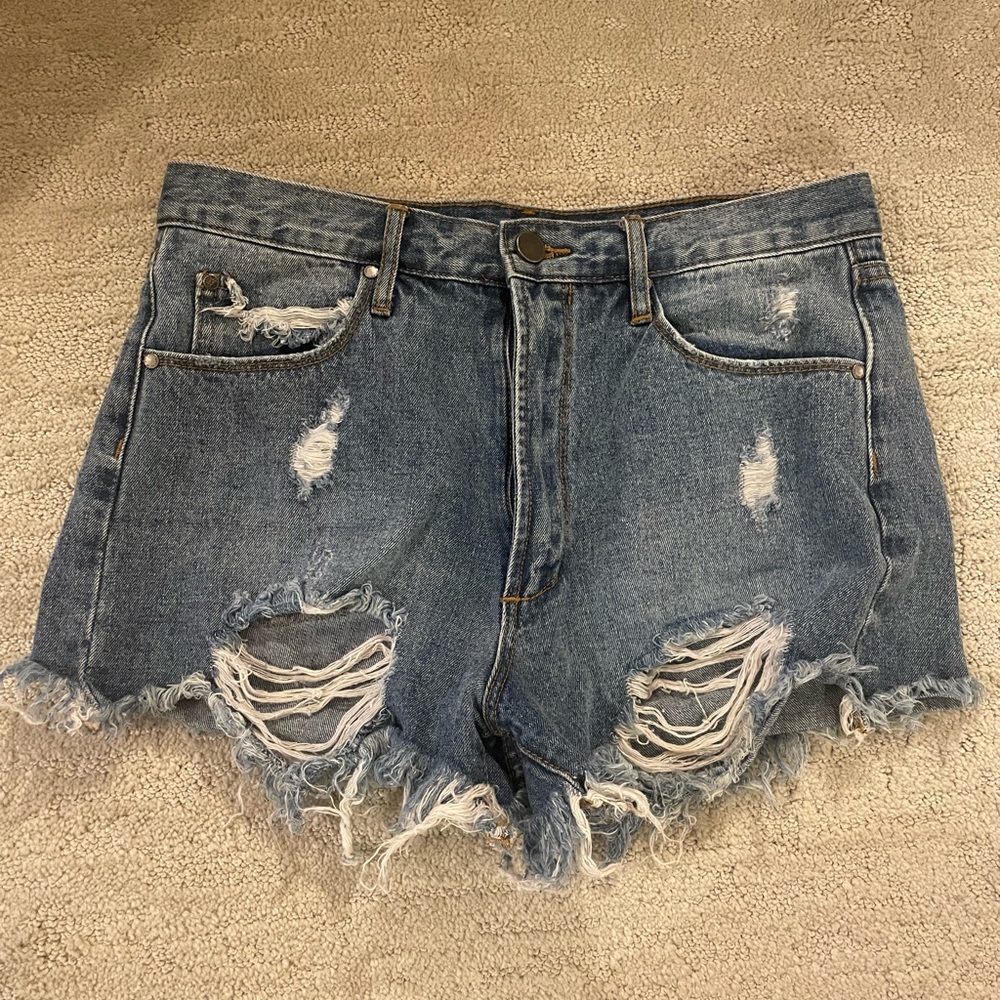 Articles of Society Distressed Cutoff Blue Jean Shorts Size 28